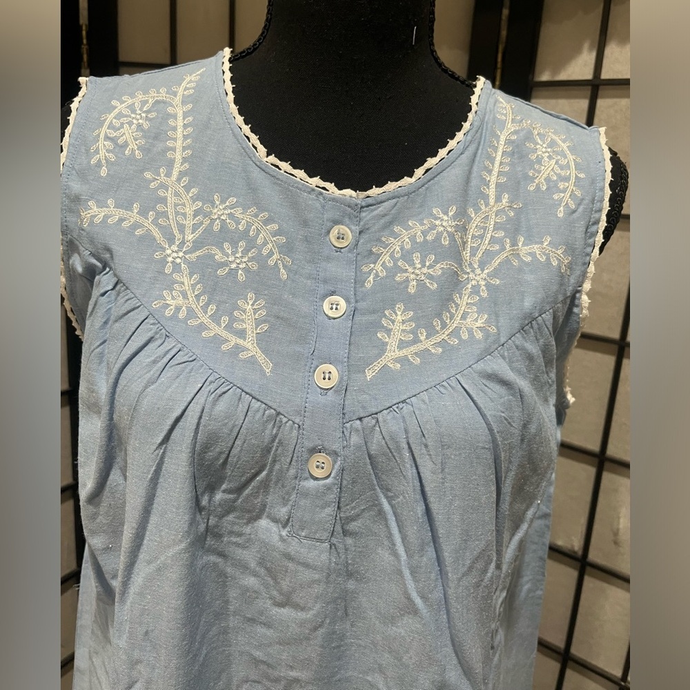 Linensource Chambray BLUE Nightgown, FEMININE, WOMEN SIZE L NEW IN BAG!